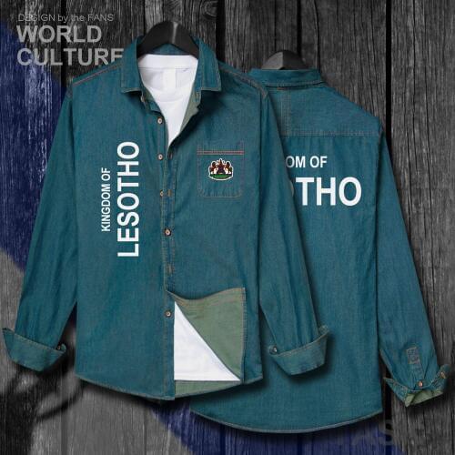 Lesotho LSO Sotho Basotho LS Men Autumn Jacket Fashion Turn-down Collar Jeans Shirt Long Sleeve Cowboy Casual Coat Clothes 20