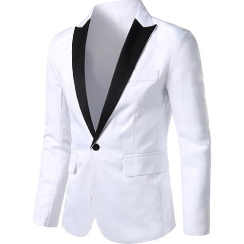 Mens Blazer Autumn Business Casual Suit Mens Single Breasted Coat Large Size