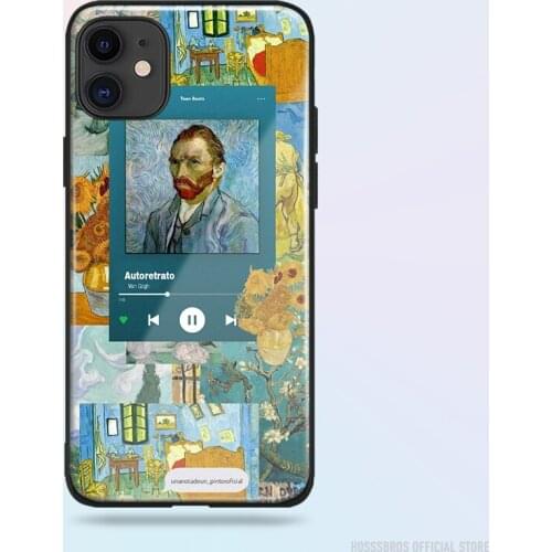 Van Gogh Aesthetic Art Collage Soft Silicone Glass for iPhone SE 6 6s 7 8 Plus X XR XS 11 12 Mini Pro Max Phone Case Cover Shell