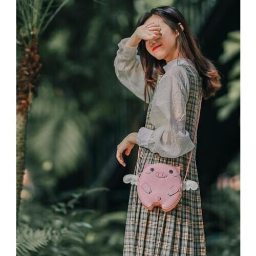 DIY Pig Shape Leather Handbag Purse Kit, Pre-cut Leathercraft Handmade Crafts