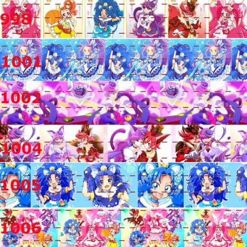 NEW 50 yards Japanese cartoon pretty cure ribbon printed grosgrain MahoGirls ribbons free shipping