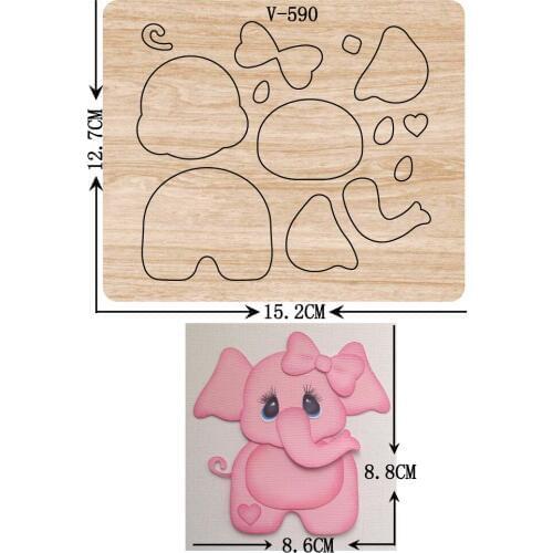 New Elephant wooden dies cutting dies for scrapbooking /Multiple sizes /V-590
