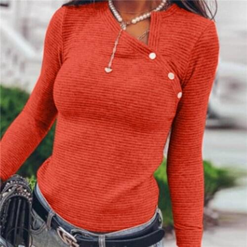 Skew Collar Autumn T Shirt For Women Casual Long Sleeve Simple Fall T Shirts Streetwear Slim Female T Shirt