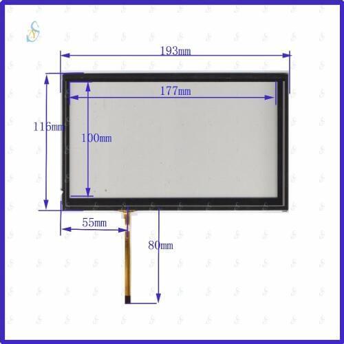 ZhiYuSun 193mm*116mm KDT-6597 8inch 4-wire resistive touch panel for Car DVD, 193*116 GPS Navigator screen glass