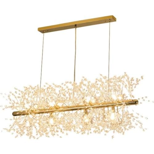 90/120/150cm Nordic Crystal Chandelier Modern Cristal Lustre Hanging Lamp Dining Room Kitchen LED Crystal Light Fixture Lampara