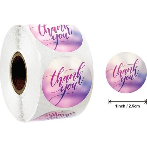 Thank You Stickers Seal Labels Blurred Background for Small Business Birthdays Weddings decor gift package stationery sticker