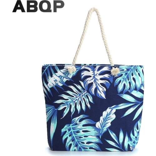Large Capacity Womens Shopper Tote Bag Canvas Printed Female Beach bag New Designed Girls Shopping Tote Bag Summer Beach Bag