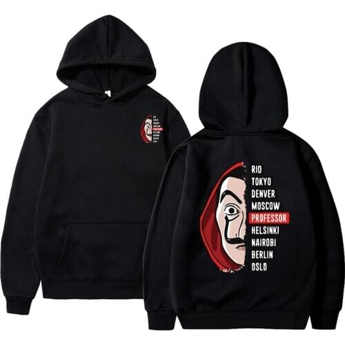 La Casa De Papel Men Women Unisex Hoodies Sweatshirts TV Show Money Heist Novelty Paper House Hoodie