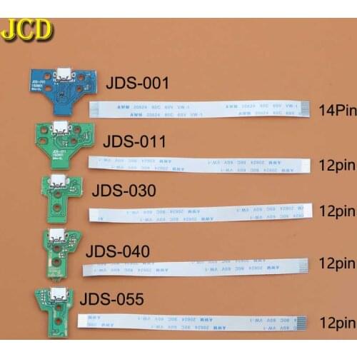 JCD For PS4 controller USB Charging Port Socket Charger Board With Ribbon Flex Cable JDS-001 JDS-011 JDS-030 JDS-040 JDS-055