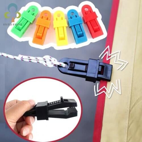 10/20pcs tent hike tarp clip anchor outdoor Caravan clamp jaw grip camp gripper trap Tighten snap awning canopy canvas tool ZXH