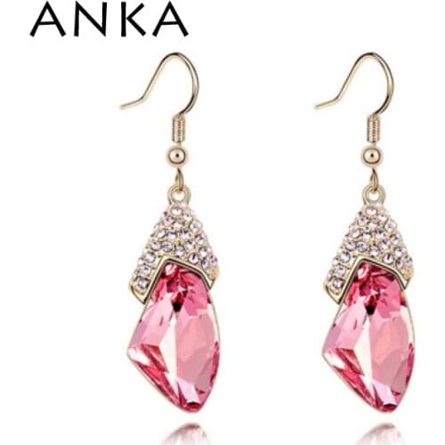 ANKA 2 Colors Gold Colour Crystal Pendant Earrings For Women Main Stone Crystals from Austria Stone #94271