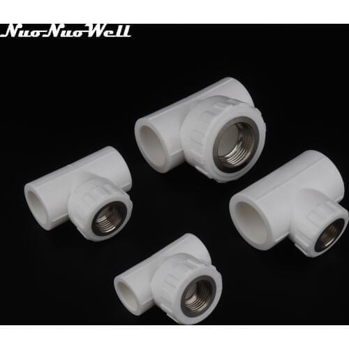 1pc PPR 1/2" 3/4" 1" Female Thread to 20mm 25mm 32mm Three Way Connector PPR Pipe Plumbing Fittings PPR Water Pipe Tee Joints