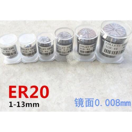 1 pc higher quality er20 collet for CNC milling lathe tool and spindle motor, precision 0.008mm, choose one item from3-13mm