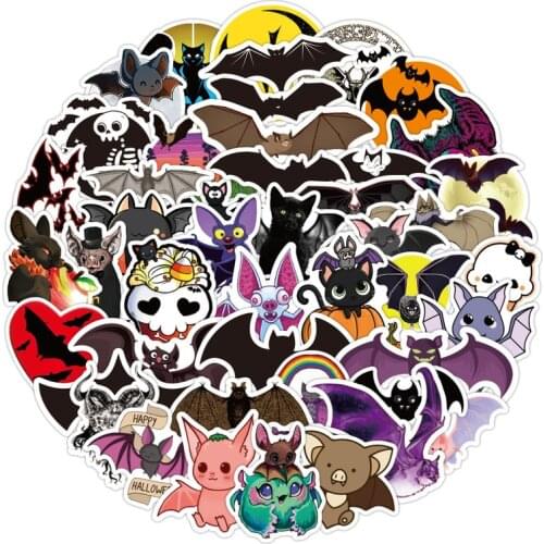 10/50pcs Cute Cartoon Bat Stickers DIY Skateboard Fridge Guitar Travel Snowboard Motorcycle Kid Toys Cool Graffiti Decal Sticker