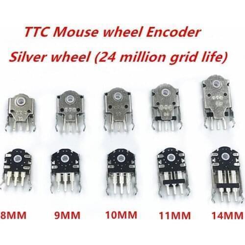 10Pcs New TTC Highly Accurate mouse wheel encoder White core 24 million grid life 8mm-14mm mouse decoder for Logitech Raze Mouse