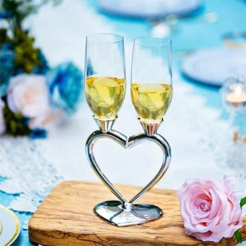 2Pcs/Set Creative Crystal Champagne Glass Wedding Toasting Flutes Drink Cup Wine cups Decoration Cups For Parties Anniversary