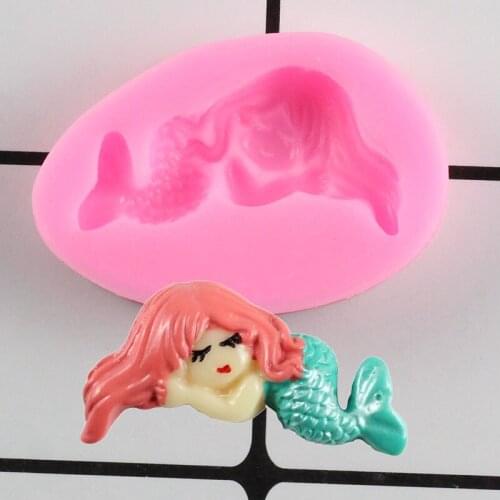 3D Mermaid Silicone Fondant Mold DIY Party Cake Border Cake Decorating Tools Chocolate Cupcake Baking Candy Polymer Clay Mould