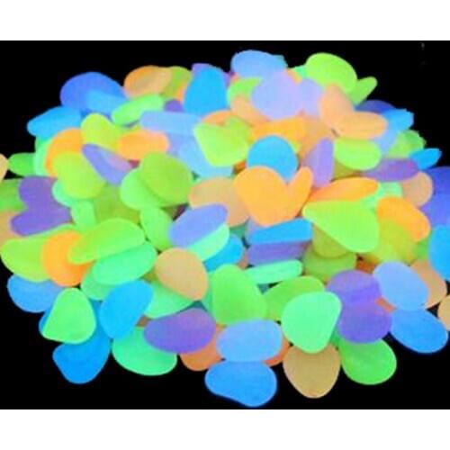 50Pcs Garden Decor Luminous Stones Glow In Dark Decorative Pebbles Outdoor Fish Tank Decoration Pebble Rocks Aquarium