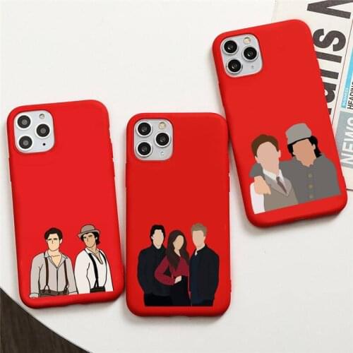 The Vampire Diaries Damon Phone Case For iphone 12 11 Pro Max Mini XS 8 7 6 6S Plus X SE 2020 XR Red Cover