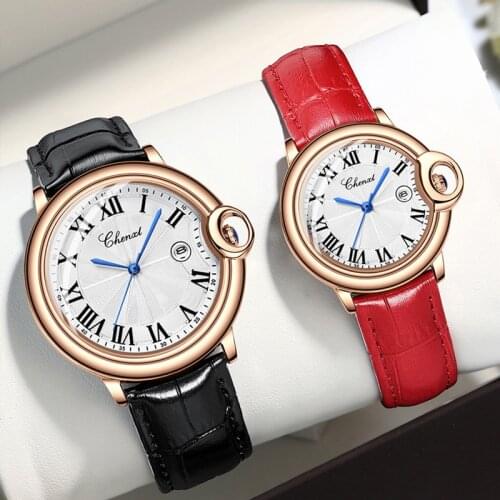 Chenxi New luxury Quartz watch Men Roman numerals calendar clocks Roud Dial Couple Casual Watches