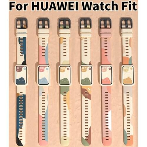 Morandi color Silicone Strap For HUAWEI Watch Fit Smart Watch Protective Replacement Wristband Bracelet Wristband Accessories