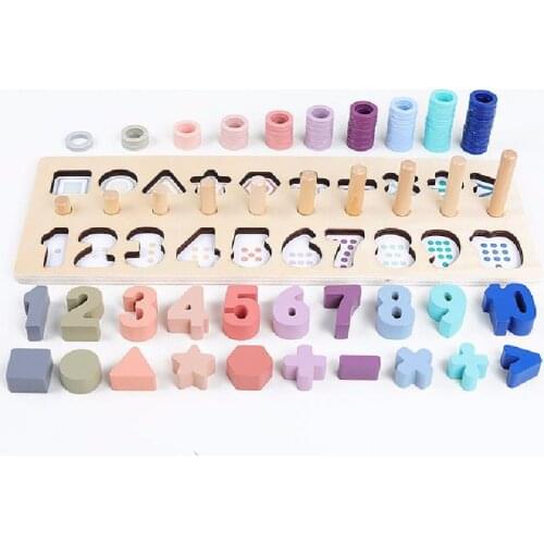 Preschool Wooden Montessori Toys Geometric Shape Cognition Match Baby Education Teaching Aids Busy Board Math Toys For Children