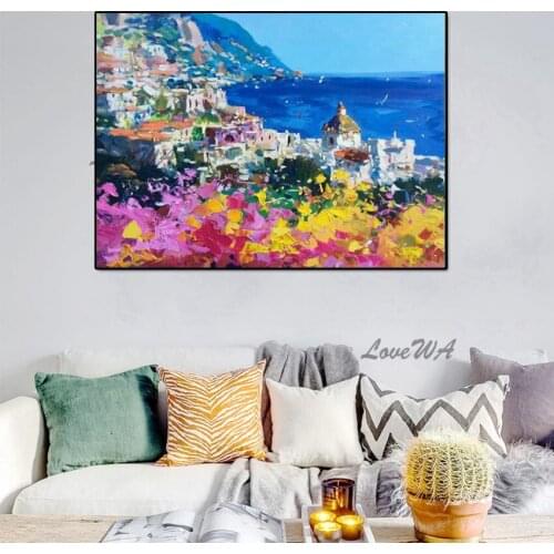 No Framed Seaside Landscape Oil Painting 100% Handmade Paintings Wall Art Home Decor Picture Modern Oil Painting On Canvas