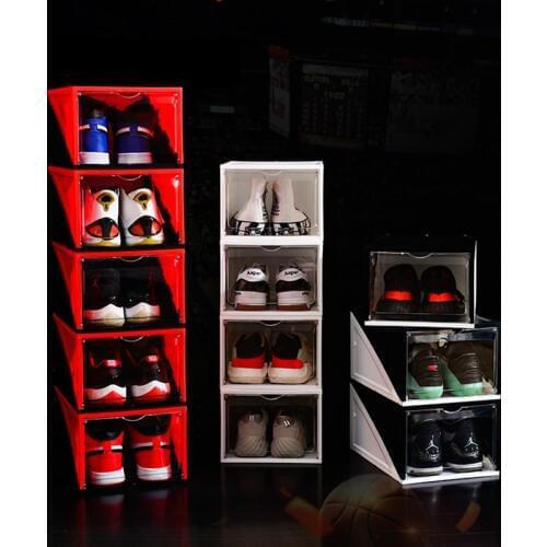 Sneaker Storage Box HD Transparent AJ Anti-oxidation Shoe Box Dustproof Sports Shoes High Heels Organizer Shoe Display Cabinet