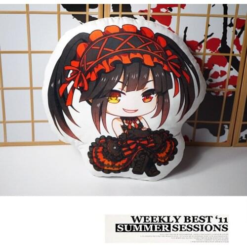 Anime date a live plush pillow toy short plush Kurumi Tokisaki stuffed cute doll double sided pillowcase toy gift