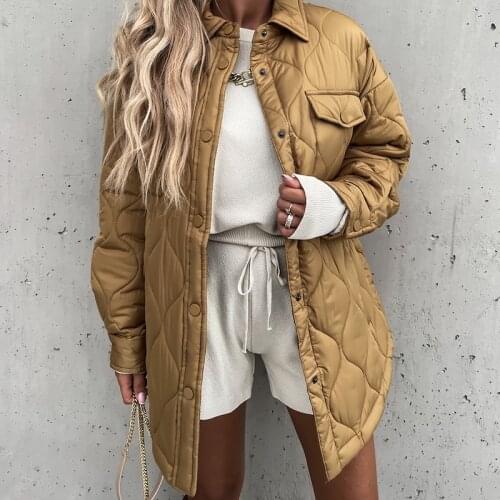 Ardm Casual куртка зимняя женская Cotton-Padded Quilted Parka Jacket Down Cotton Padded Parkas Warm Stand Collar Female Outfits