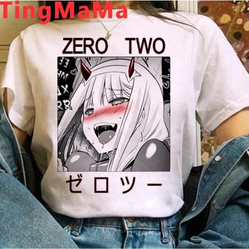 Hot Japanese Anime Darling In The Franxx T-shirt Women Kawaii Cartoon Zero Two T Shirt Harajuku Unisex Summer Tops Tshirt Female