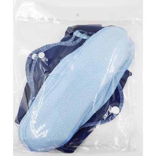 Night Use Reusable Menstrual Pad Feminine Hygiene Panty Liner Charcoal Washable Sanitary Napkin Microfiber Fleece Pads