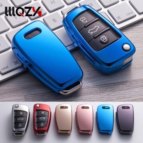 Fashion TPU Car Styling Soft TPU Auto Key Protection Cover Case For Audi C6 A7 A8 R8 A1 A3 A4 A5 Q7 Car Holder Shell Car-Styling