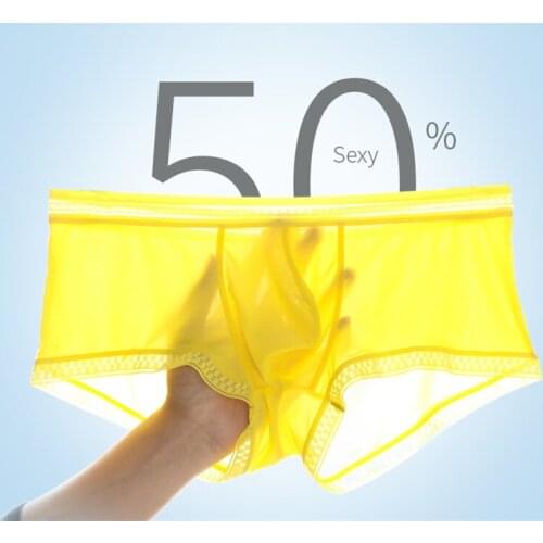 Mens Sexy See Through Briefs Mesh Sheer Transparent Stretchy Seamless Panties Underwear Mid-Rise Ultra-Thin Male Underpants