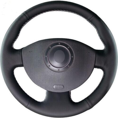 Soft Black Artificial Leather Car Steering Wheel Covers For Renault Megane 2 2002-2009 Kangoo (ZE) 2008- 2013 Scenic 2 2003