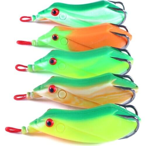 HENGJIA 7.5cm/12.5g Bait Set 3D Simulation Fishing Lure Soft Bait Double BKK Blood Groove Hooks Thunder Frog Black Fish Bait