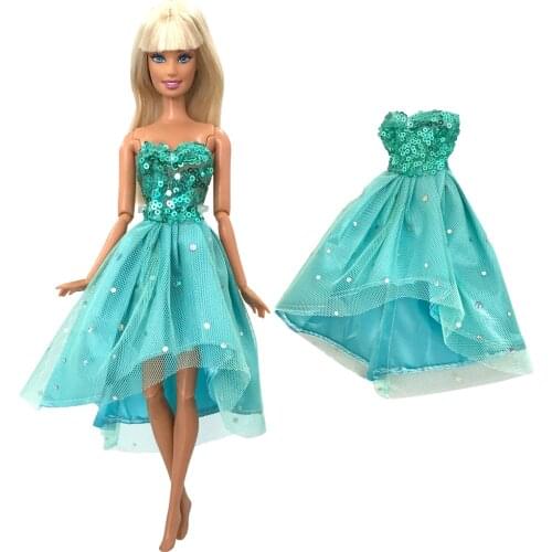 NK 2021 One Set Doll Noble Lace Sky Blue Dress Suit Fashion Daily Short Skirt For Barbie Accessories Doll Best Child Gift 3X