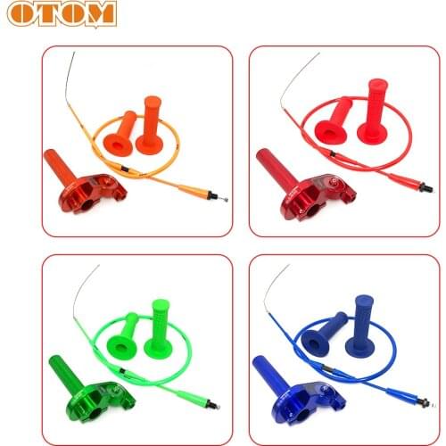 OTOM Motorcycle Throttle Wire Twist Grip CNC Handlebar-G1 Oiler Fuel Filler Set For HONDA CB CG 125 145 150 200 230 Motocross