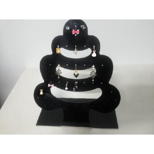 Black Acrylic Plexiglass Earring Jewelry Stand Countertop Display Holder Earring Stud Ornaments Holder