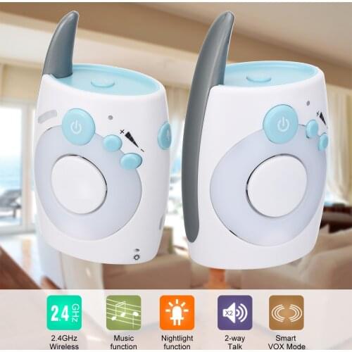 Portable 2.4GHz Wireless Digital Audio Baby Monitor Two Way Talk Crystal Clear Baby Cry Detector Sensitive Transmission
