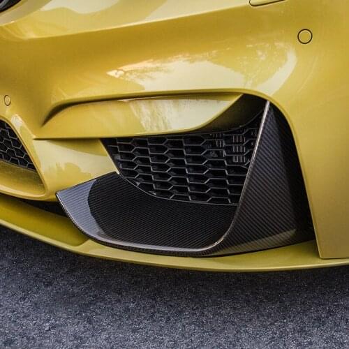 For BMW F80 F82 F83 Front Bumper Splitters Carbon Fiber Fit Bmw M3 M4 2014-2019 Front Splitter Fog Lamp Trim Cover Diffusers