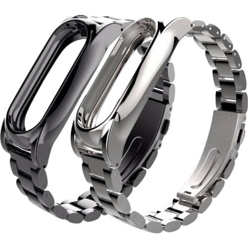 For xiaomi mi band 2 strap Plus Stainless Steel Metal Screwless wrist strap for Miband 2 smart bracelet Watchband