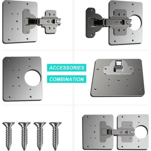 Door Hinge Repair Plate Stainless Cabinet Furniture door hinge fixing plate door with Screws/Hinge closet Maintenance board set
