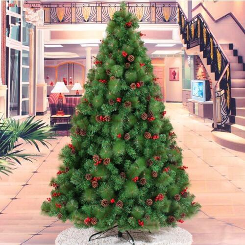 Christmas New Year preferred 2.1M/2.4M + small red berries mixed pine cones Christmas tree pine needles Decoration