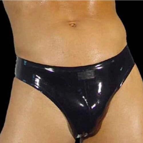Sexy Latex Panties Black Color Male Underwear Rubber Briefs Mens Fetish Underwear