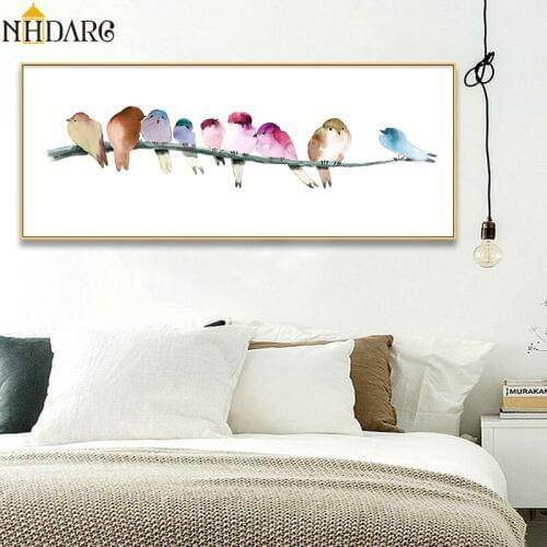 Modern Simple Watercolor Animal Bird Posters and Prints Wall Art Canvas Painting Nordic Style Picture for Living Room Home Decor