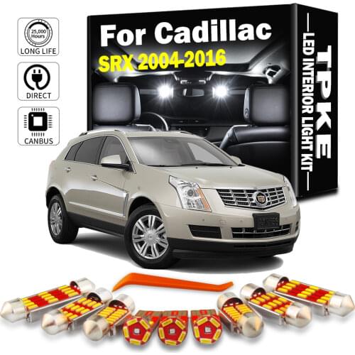 For 2004-2016 Cadillac SRX White Car Accessories Canbus Error Free LED Interior Light Reading Light Kit Map Dome License Lamp