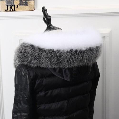JKP 2020 Winter Real Fox Fur Collar Scarf Natural Fox Fur Shawl Coat Accessory New Fashion Scarves Luxury Brand Collar W-85
