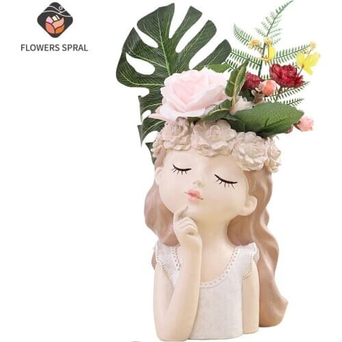 Bright Angel Resin Planting Pots, Small Fresh Nordic Style Vase Decorations, Home Art, Creative Christmas Gifts, Confession Gift