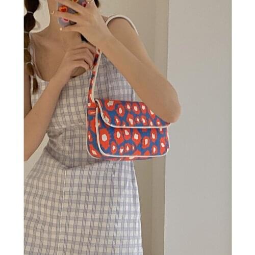 Womens Shoulder Bag Wholesale Cute Square Zebra-striped Contrast Color Sweet Flowers Handbags 2021 New Fashion Female Bags